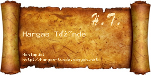 Hargas Tünde névjegykártya